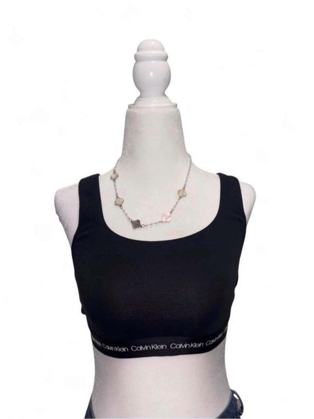 Calvin Klein Black Logo Band Scoop Bralette